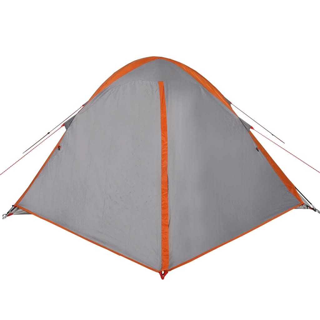 Kuppeltelt for camping 2 personer grå og oransje vanntett