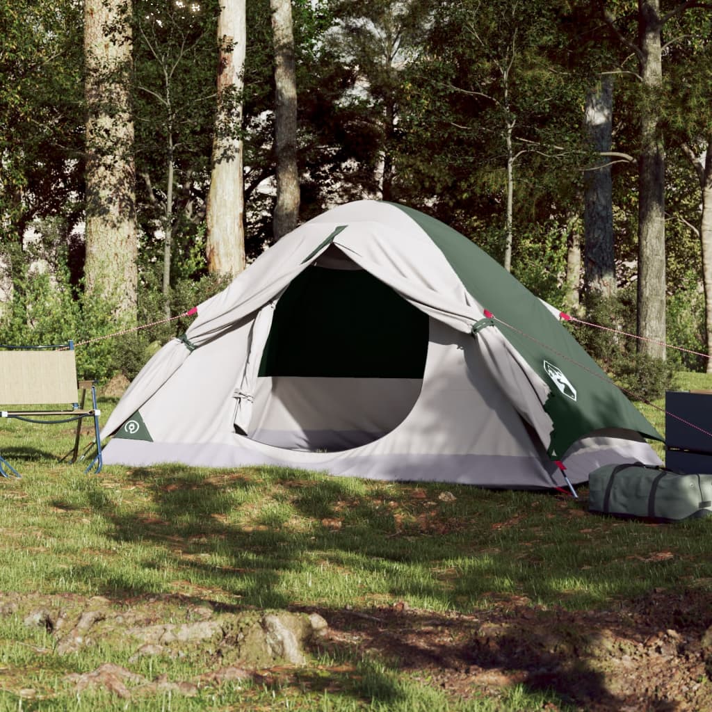 Kuppeltelt for camping 4 personer grønn vanntett