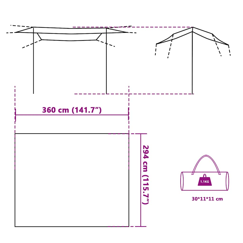 Campingpresenning blå 360x294 cm vanntett