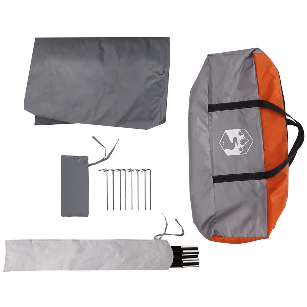 Campingpresenning grå og oransje 430x380x210 cm vanntett