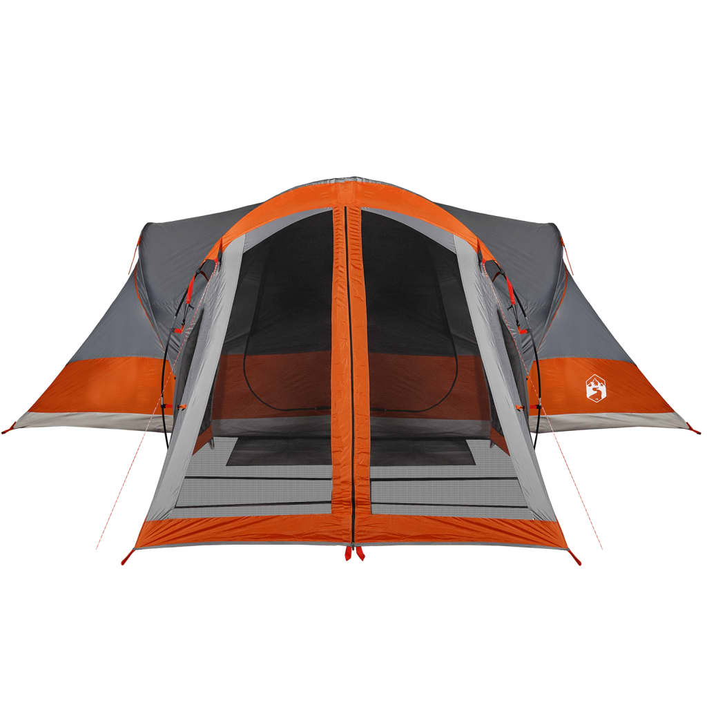 Familietelt tipi for 8 personer grå og oransje vanntett
