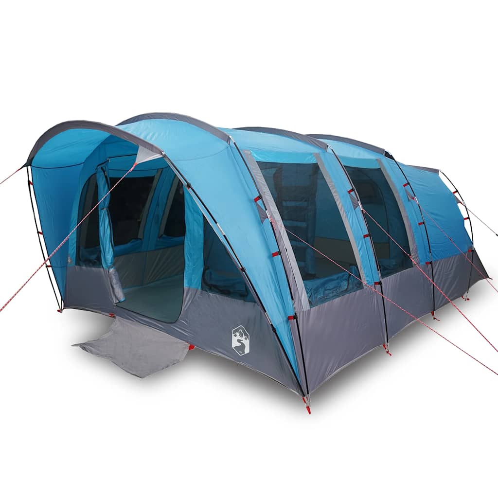 Tunneltelt for camping 8 personer blå vanntett