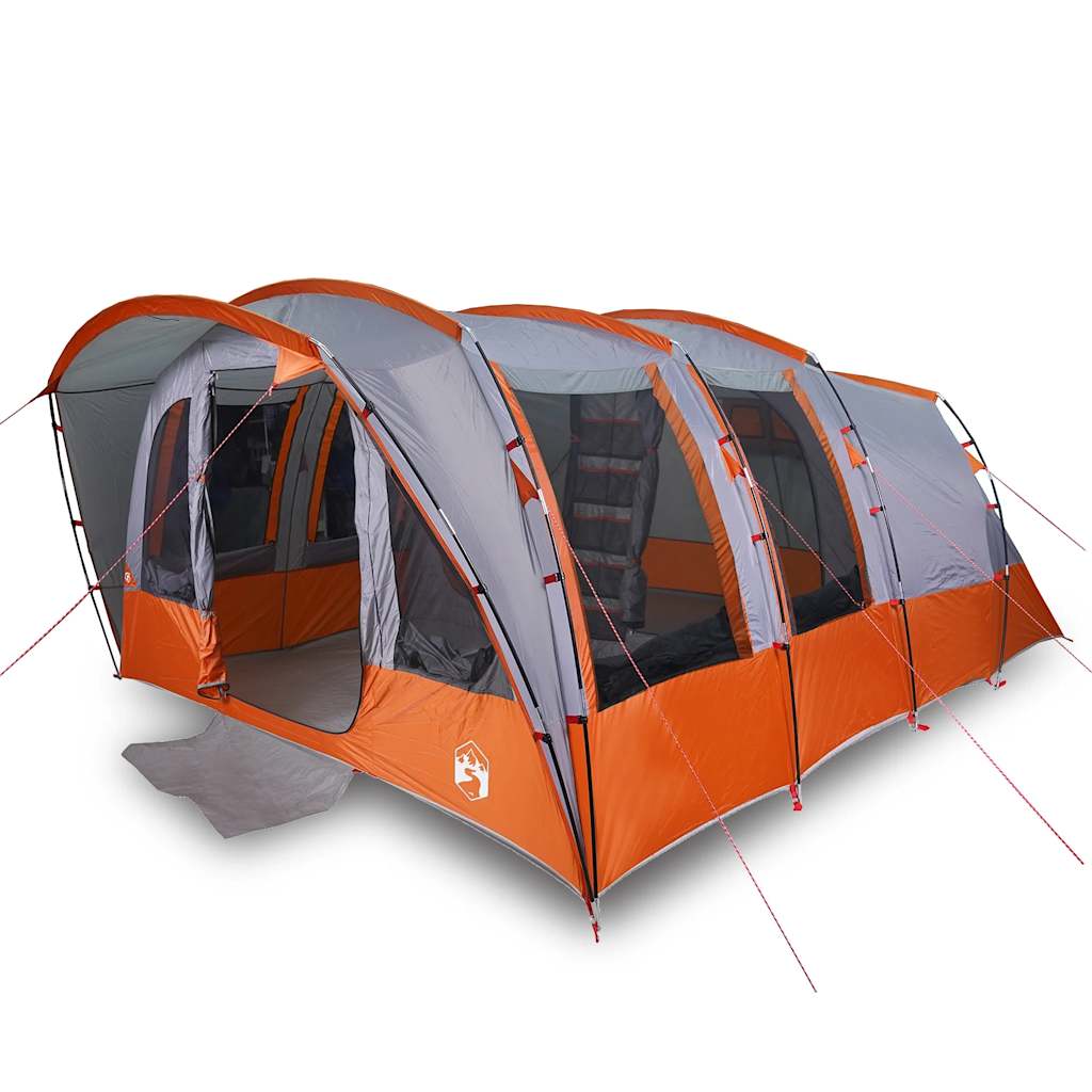 Tunneltelt for camping 8 personer grå vanntett