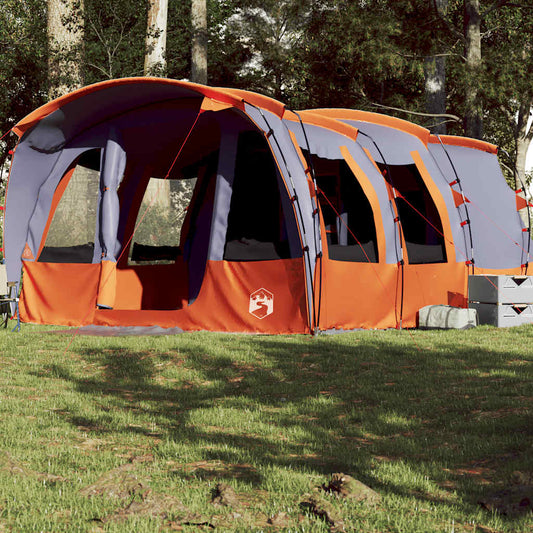 Tunneltelt for camping 8 personer grå vanntett