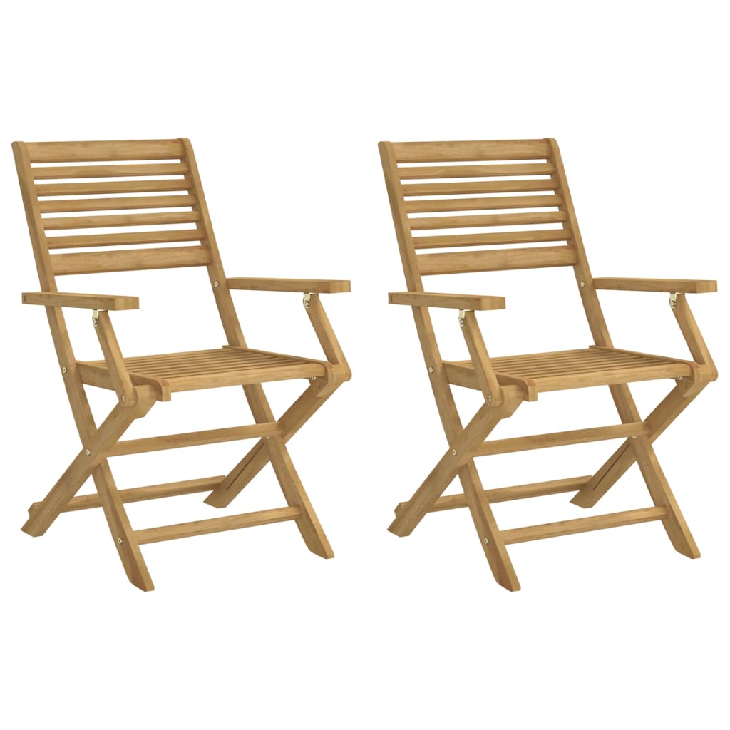 Sammenleggbare hagestoler 2 stk 54,5x61,5x86,5 cm heltre akasie