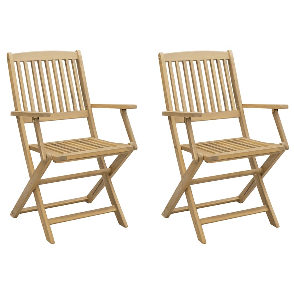 Sammenleggbare hagestoler 2 stk 54x61x88 cm heltre akasie