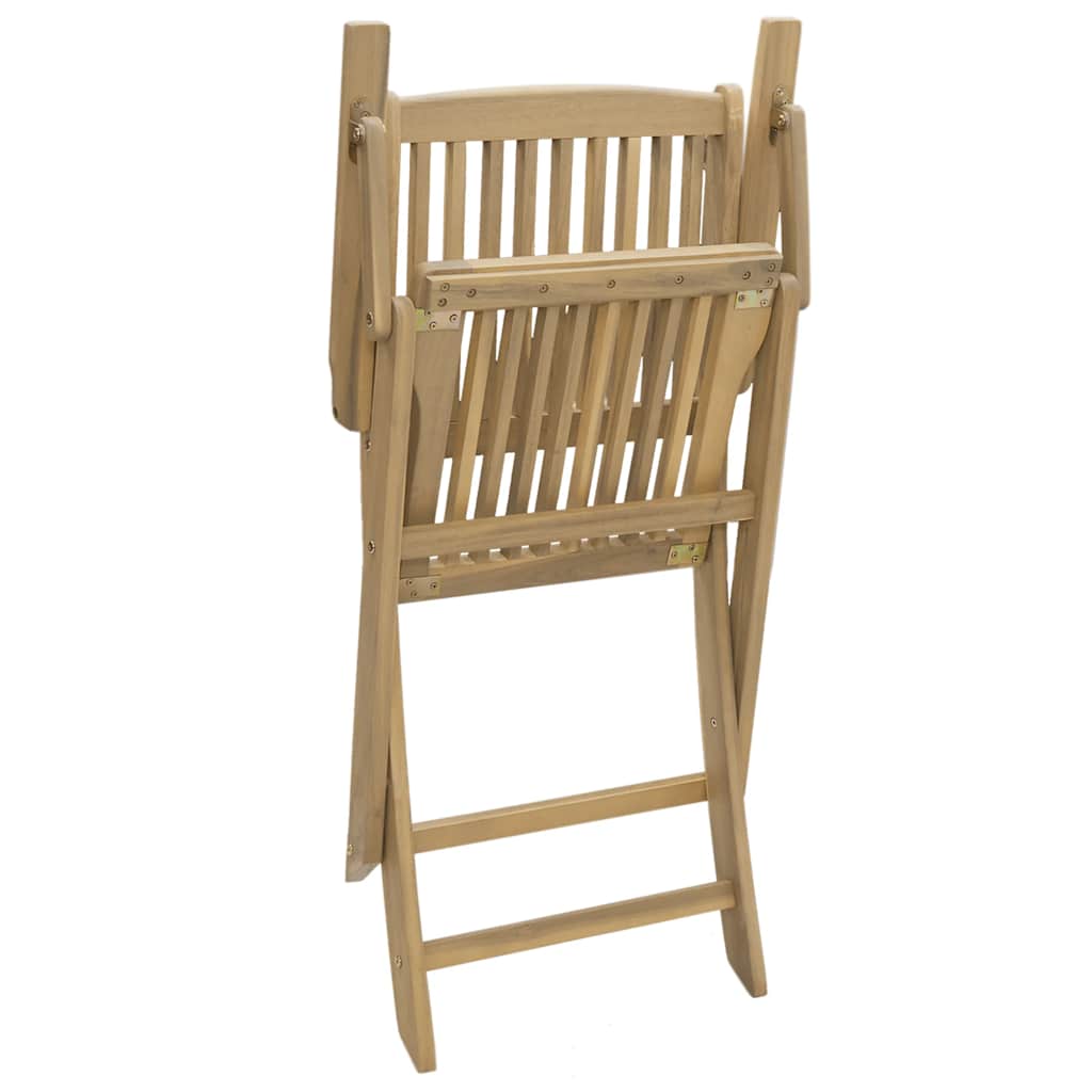 Sammenleggbare hagestoler 2 stk 54x61x88 cm heltre akasie