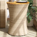 Sidebord for hage trommeformet beige polyrotting og heltre