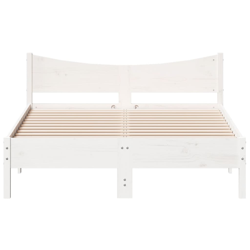Sengeramme uten madrass hvit 140x190 cm heltre furu