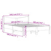 Sengeramme uten madrass hvit 140x190 cm heltre furu