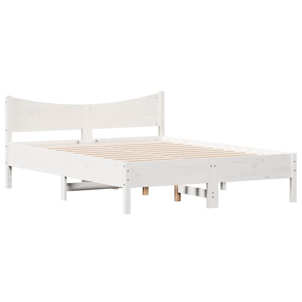 Sengeramme uten madrass hvit 135x190 cm heltre furu