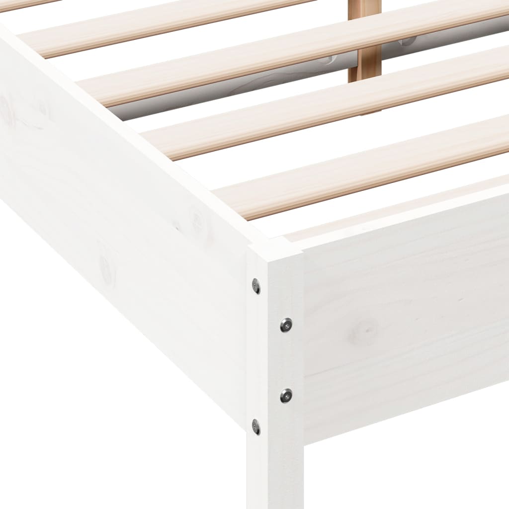 Sengeramme uten madrass hvit 135x190 cm heltre furu