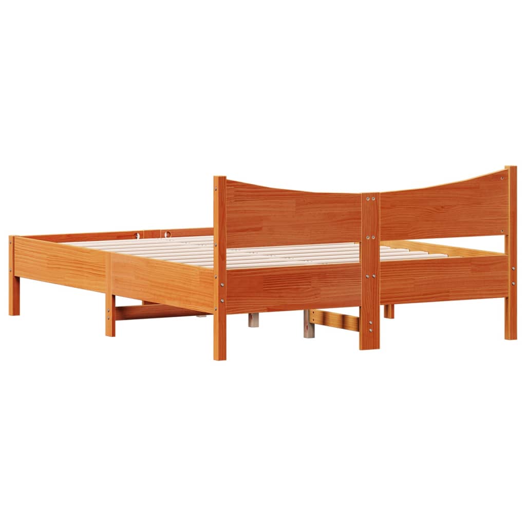 Sengeramme uten madrass brun 135x190 cm heltre furu