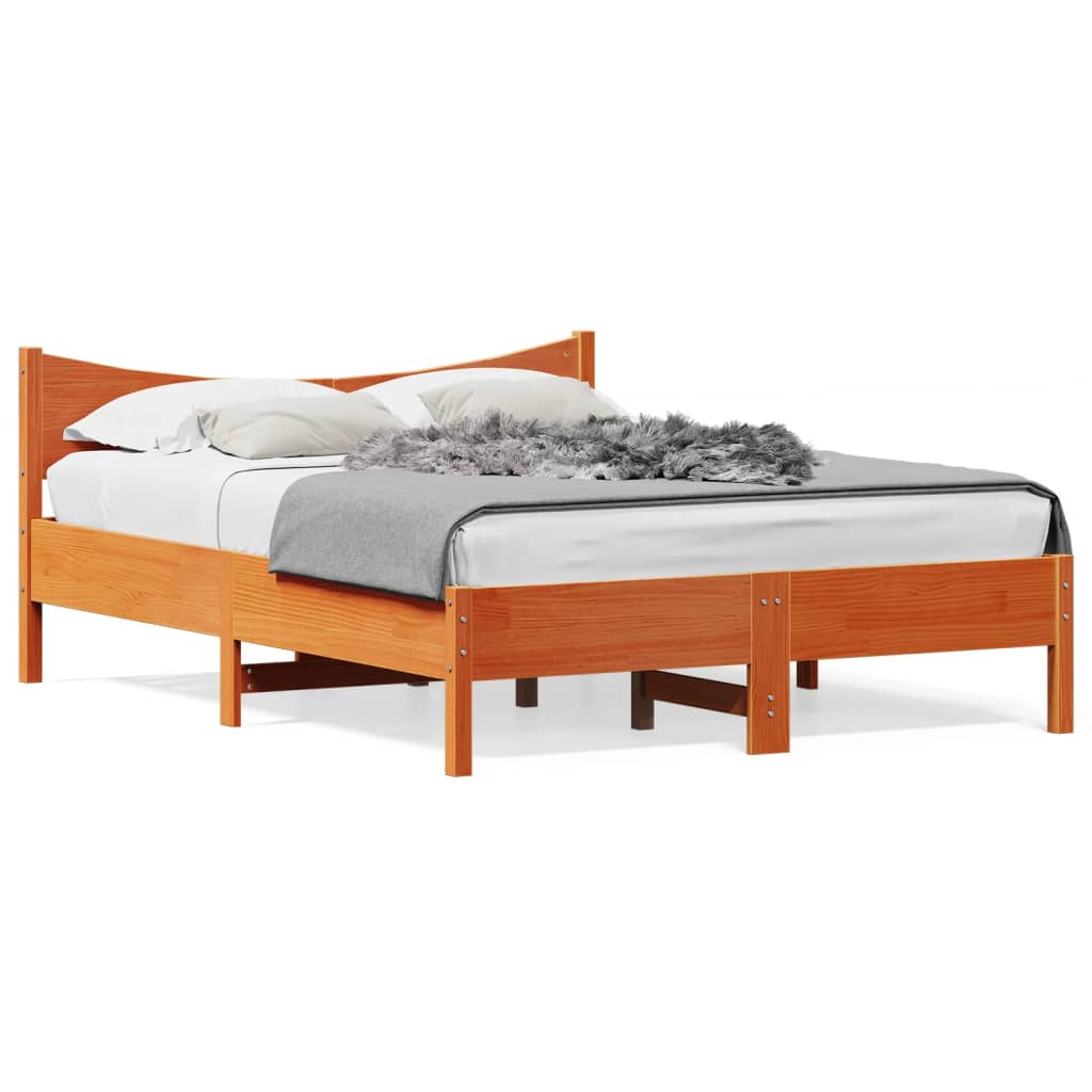 Sengeramme uten madrass brun 135x190 cm heltre furu