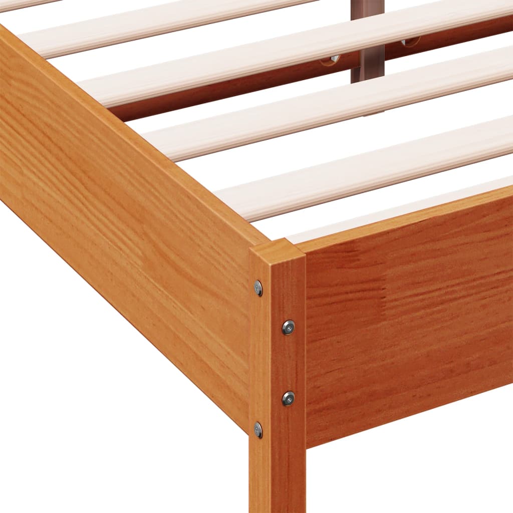 Sengeramme uten madrass voksbrun 120x190 cm heltre furu