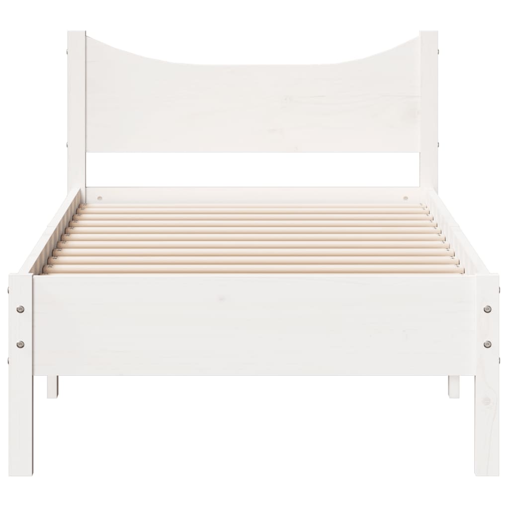 Sengeramme uten madrass hvit 75x190 cm heltre furu