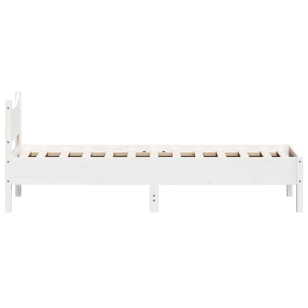 Sengeramme uten madrass hvit 75x190 cm heltre furu