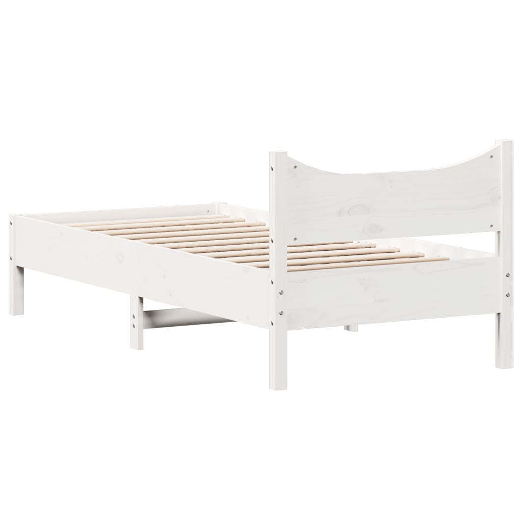 Sengeramme uten madrass hvit 75x190 cm heltre furu