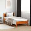Sengeramme uten madrass voksbrun 75x190 cm heltre furu
