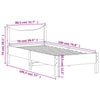 Sengeramme uten madrass voksbrun 75x190 cm heltre furu