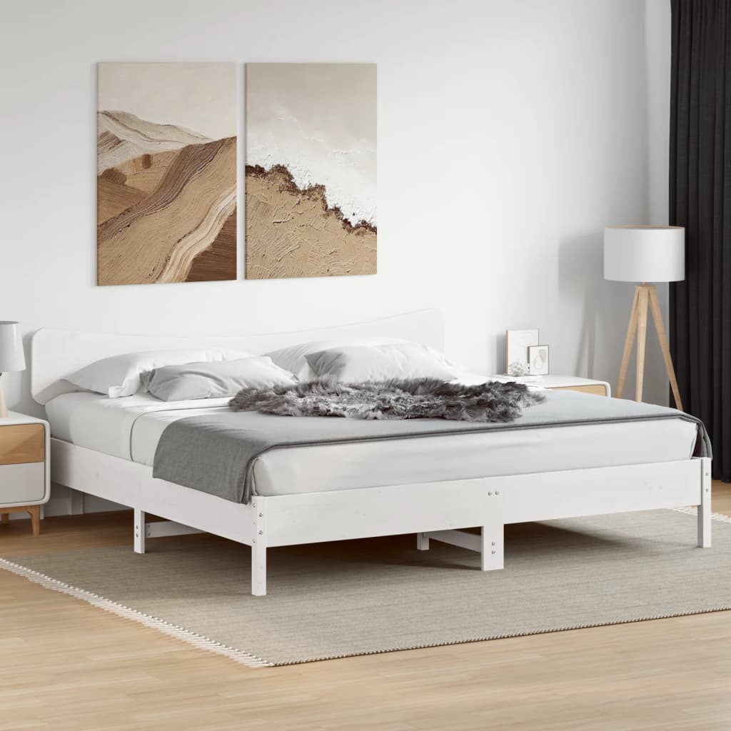 Hodegavl hvit 200 cm heltre furu