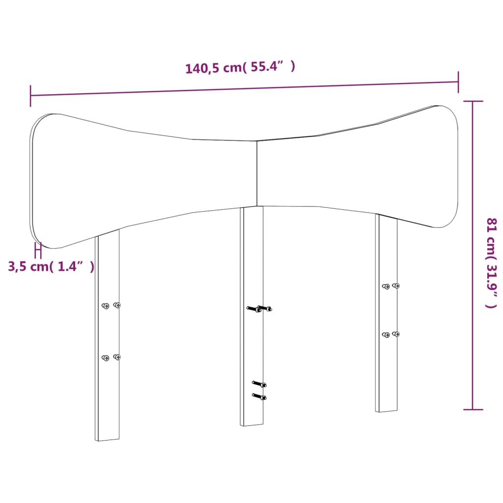 Hodegavl voksbrun 135 cm heltre furu