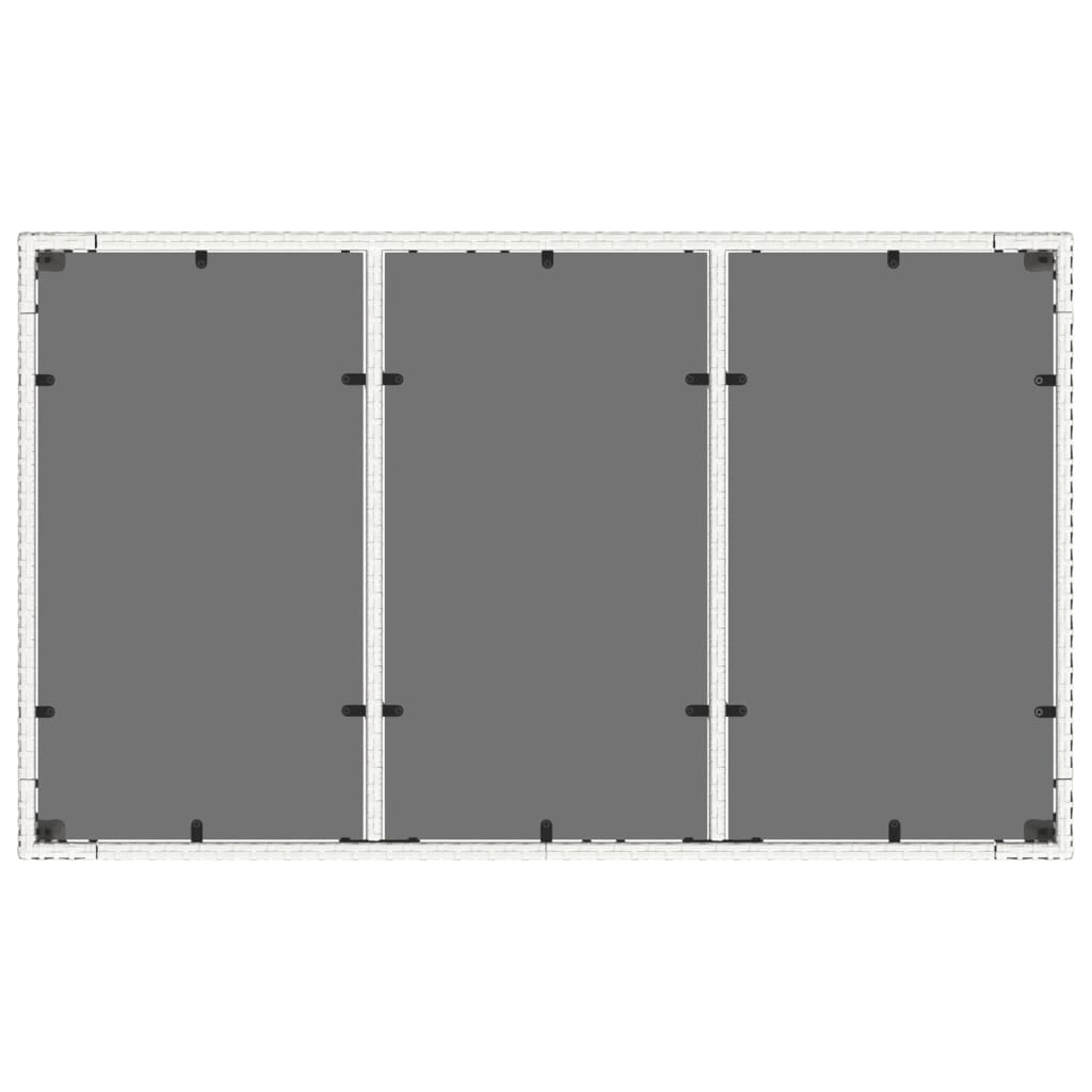 Hagebord med glassplate hvit 150x90x75 cm polyrotting