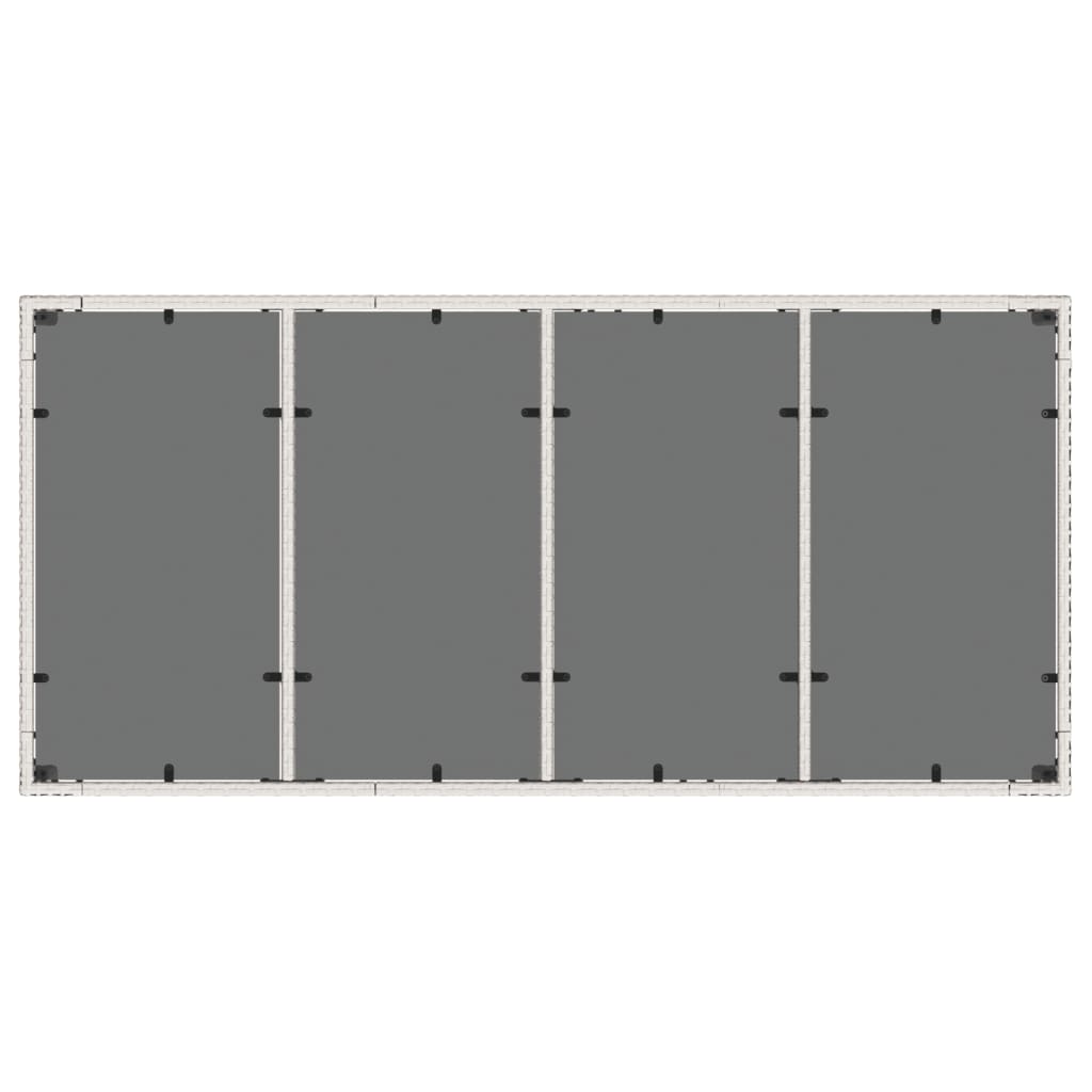 Hagebord med glassplate hvit 190x90x75 cm polyrotting
