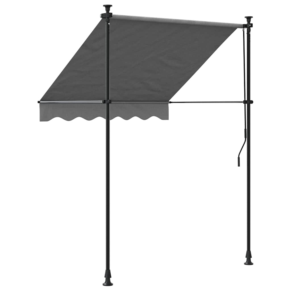 Uttrekkbar markise antrasitt 150x150 cm stoff og stål