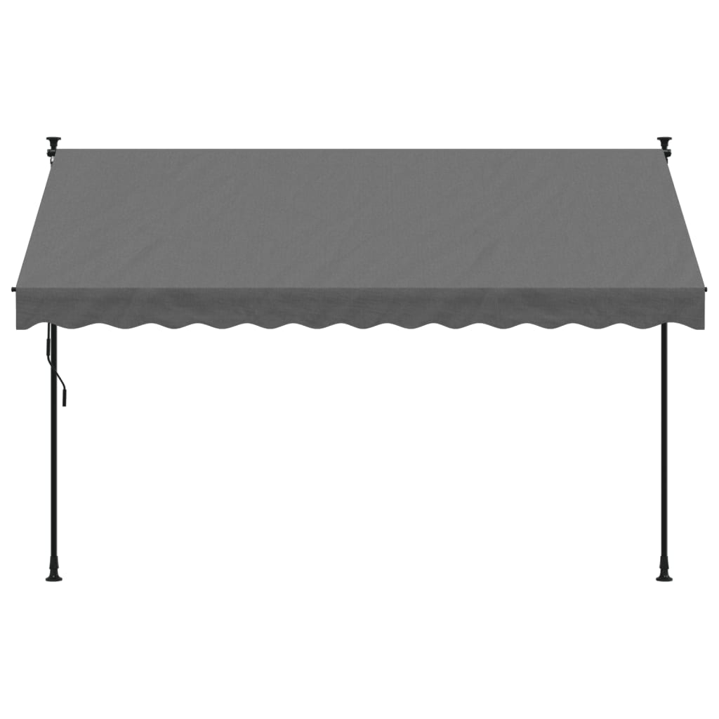 Uttrekkbar markise antrasitt 300x150 cm stoff og stål