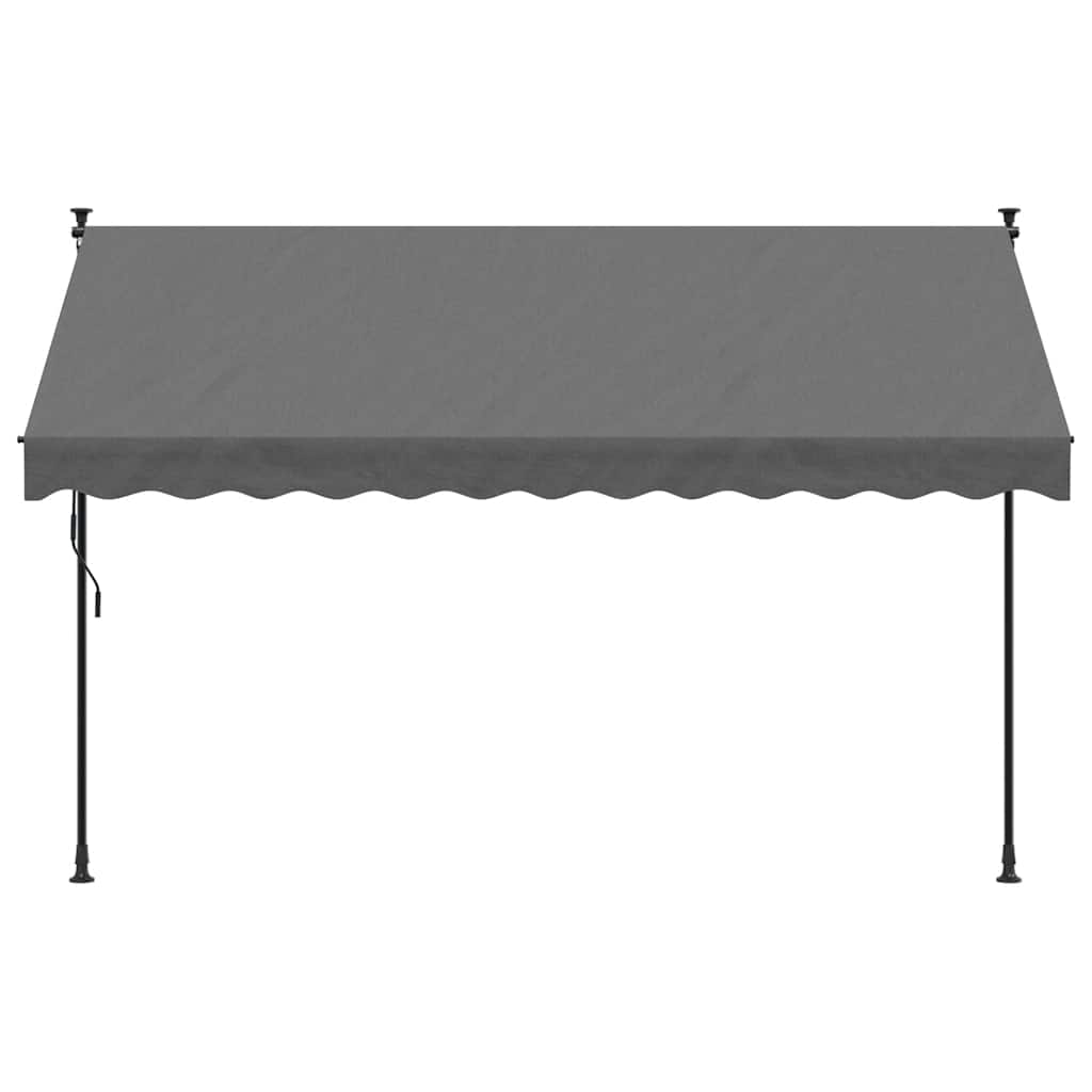 Uttrekkbar markise antrasitt 300x150 cm stoff og stål