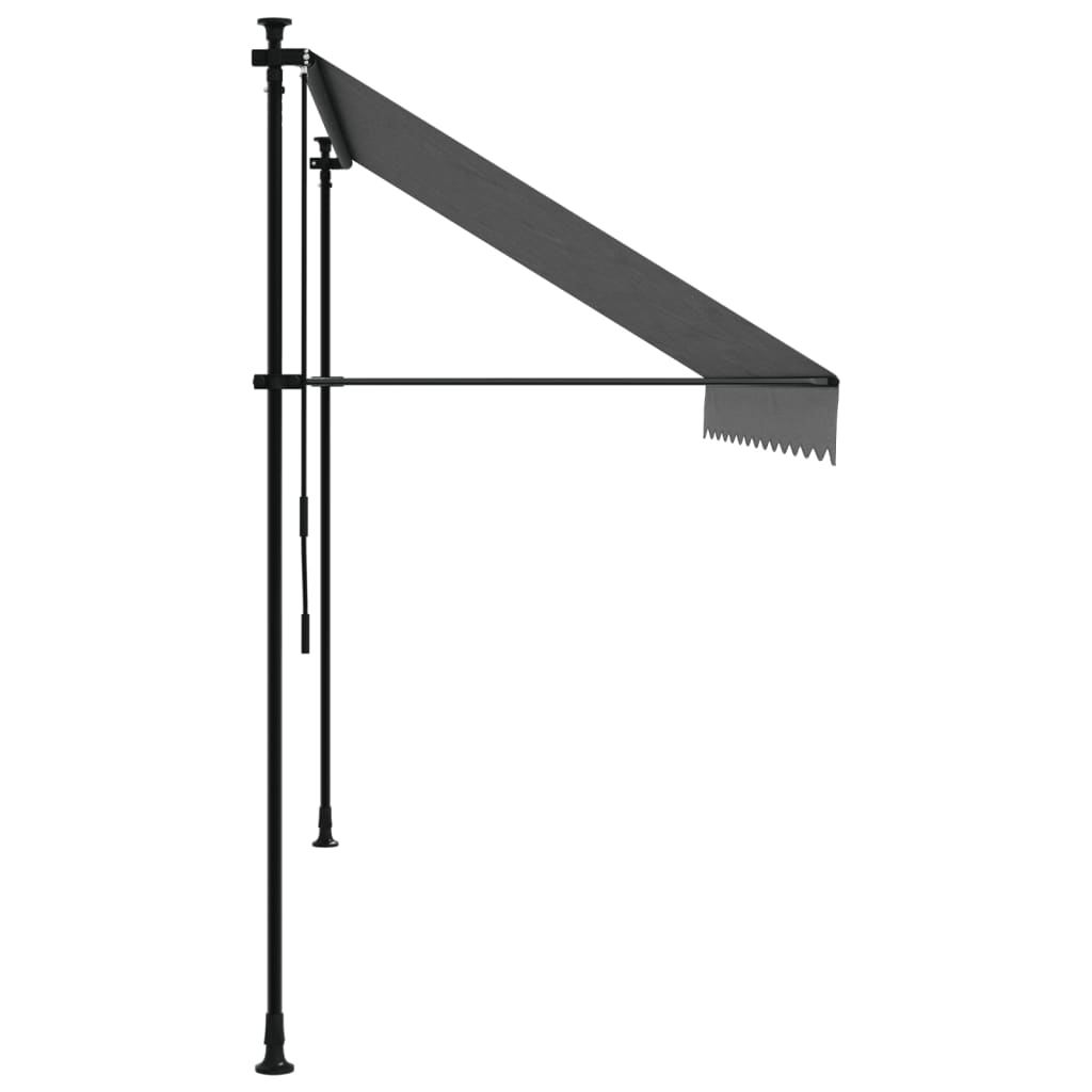 Uttrekkbar markise antrasitt 300x150 cm stoff og stål