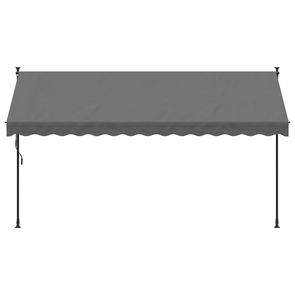 Uttrekkbar markise antrasitt 350x150 cm stoff og stål