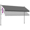 Uttrekkbar markise antrasitt 400x150 cm stoff og stål