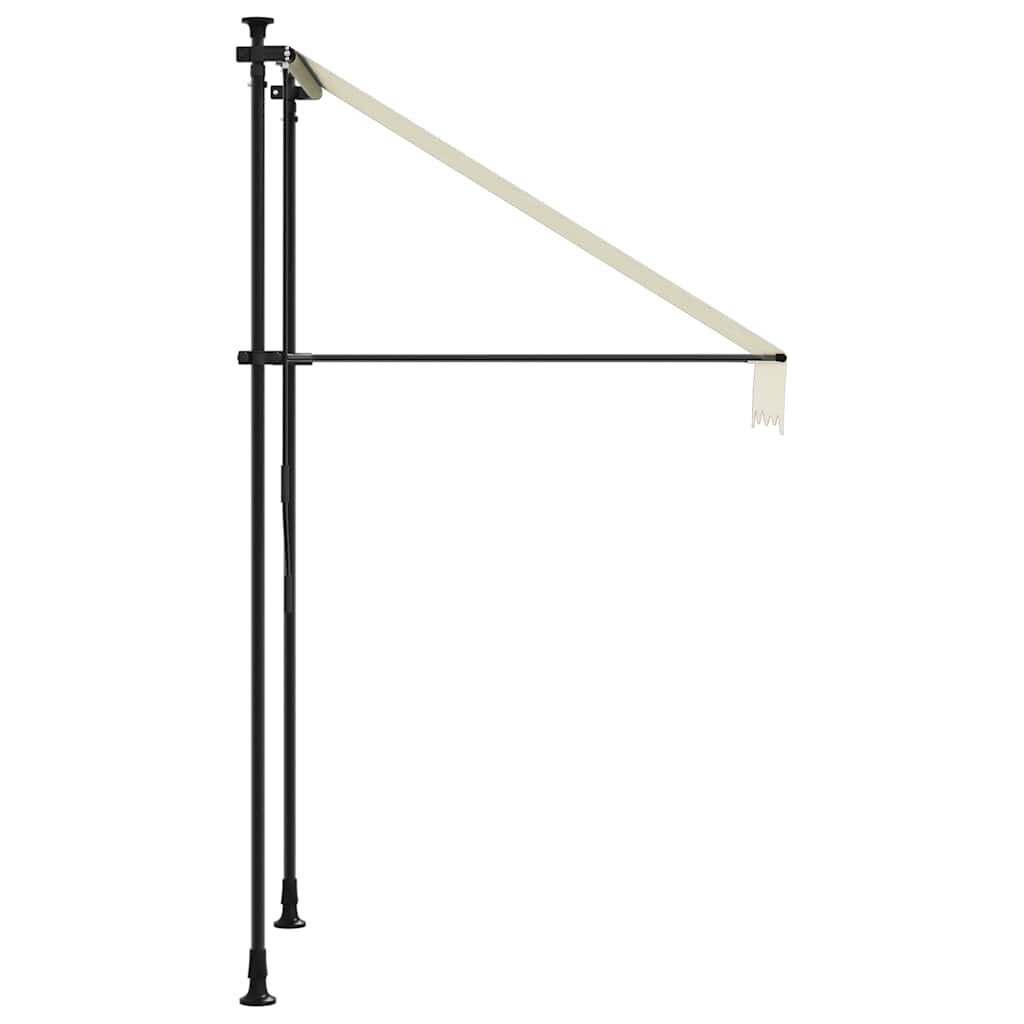 Uttrekkbar markise kremhvit 100x150 cm stoff og stål