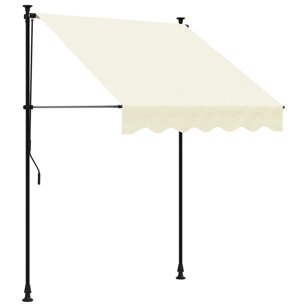 Uttrekkbar markise kremhvit 150x150 cm stoff og stål