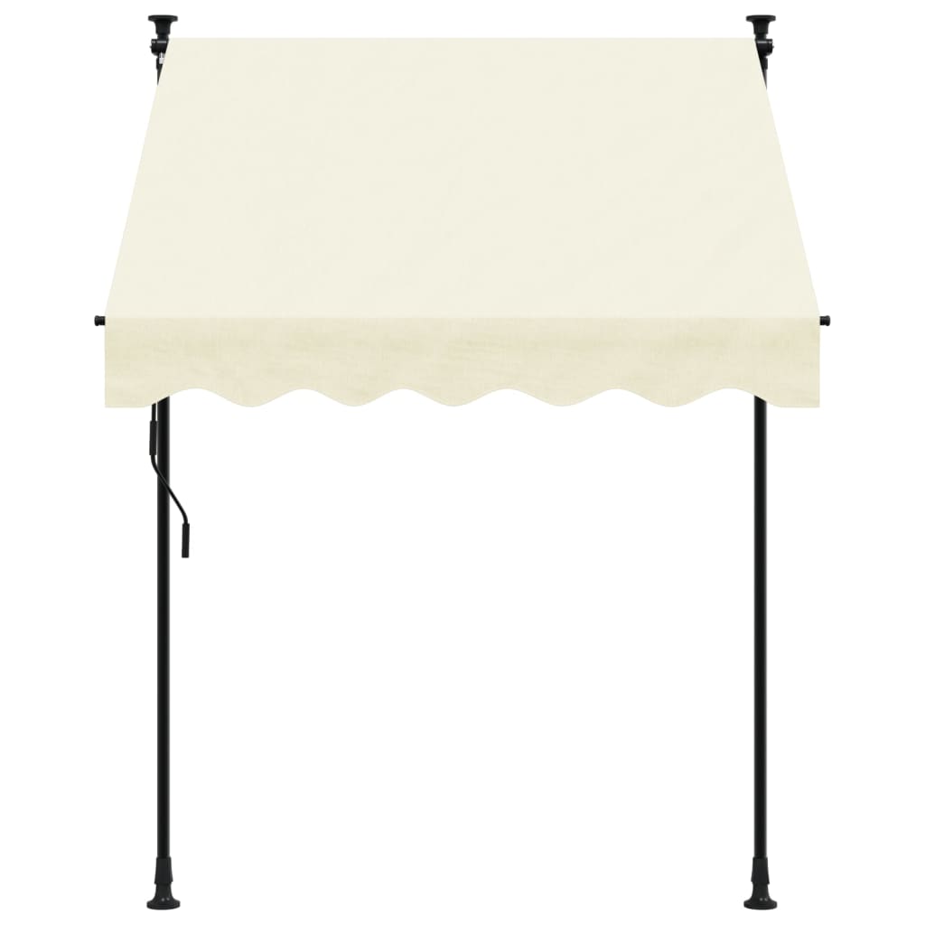 Uttrekkbar markise kremhvit 150x150 cm stoff og stål