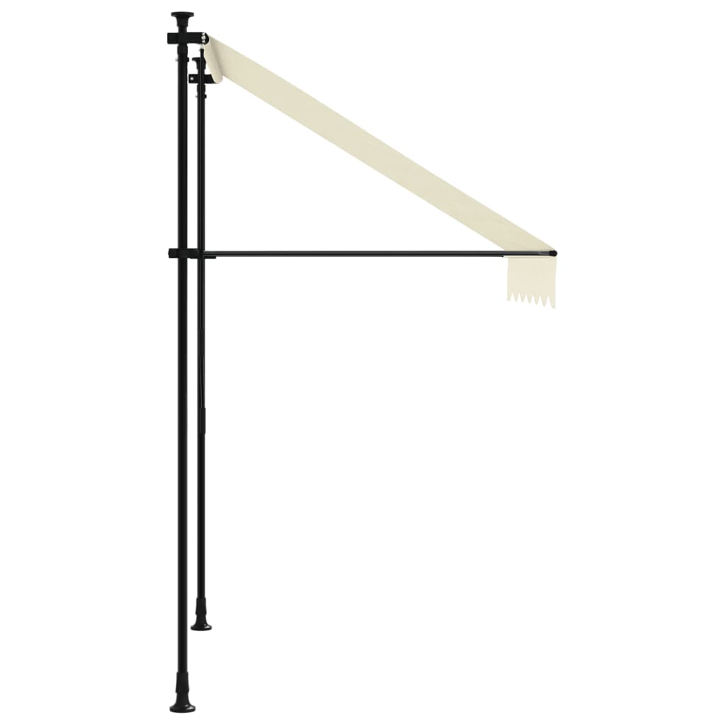 Uttrekkbar markise kremhvit 150x150 cm stoff og stål