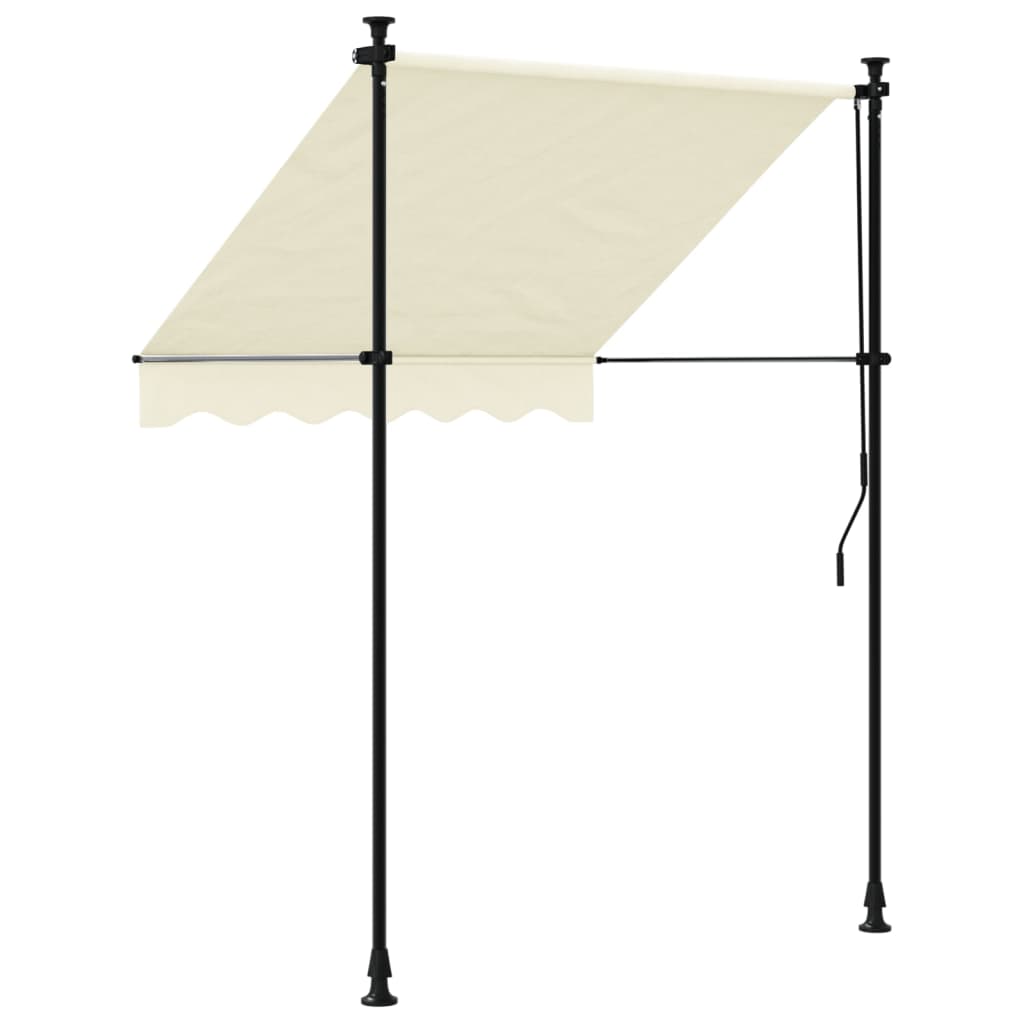 Uttrekkbar markise kremhvit 150x150 cm stoff og stål