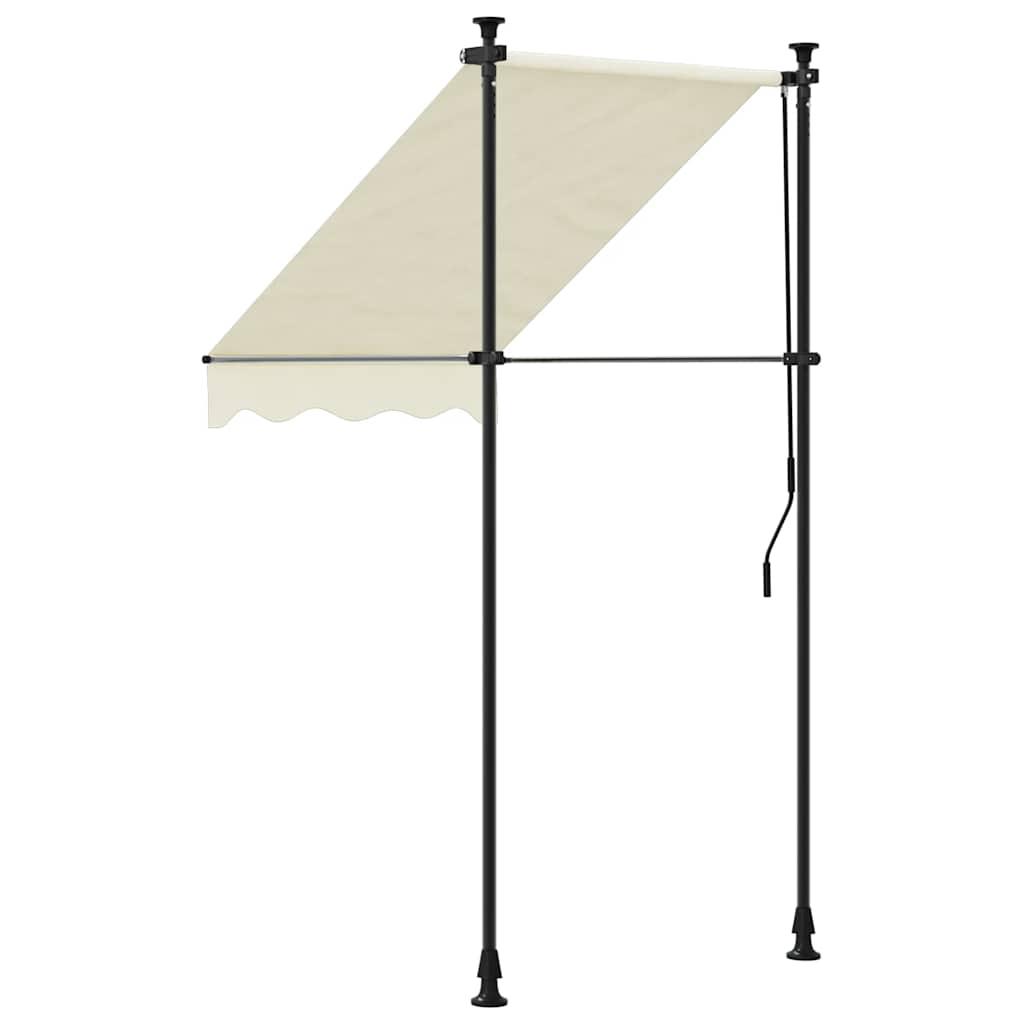 Uttrekkbar markise kremhvit 150x150 cm stoff og stål