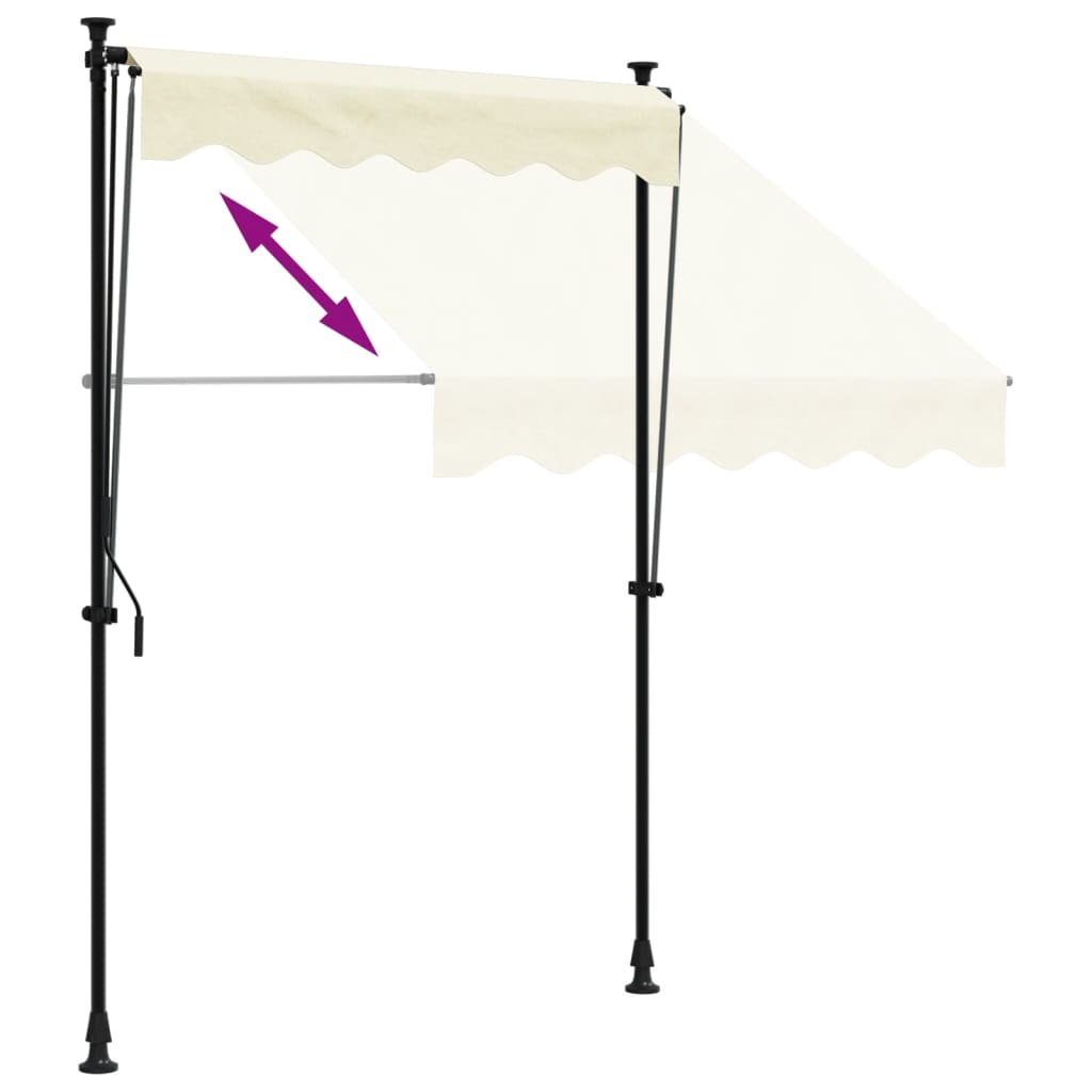 Uttrekkbar markise kremhvit 150x150 cm stoff og stål