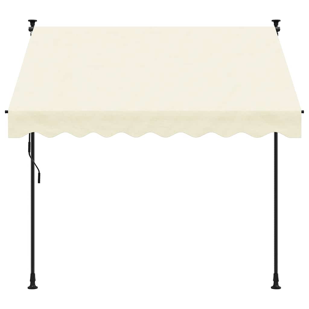 Uttrekkbar markise kremhvit 250x150 cm stoff og stål