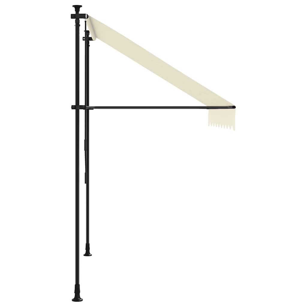 Uttrekkbar markise kremhvit 250x150 cm stoff og stål