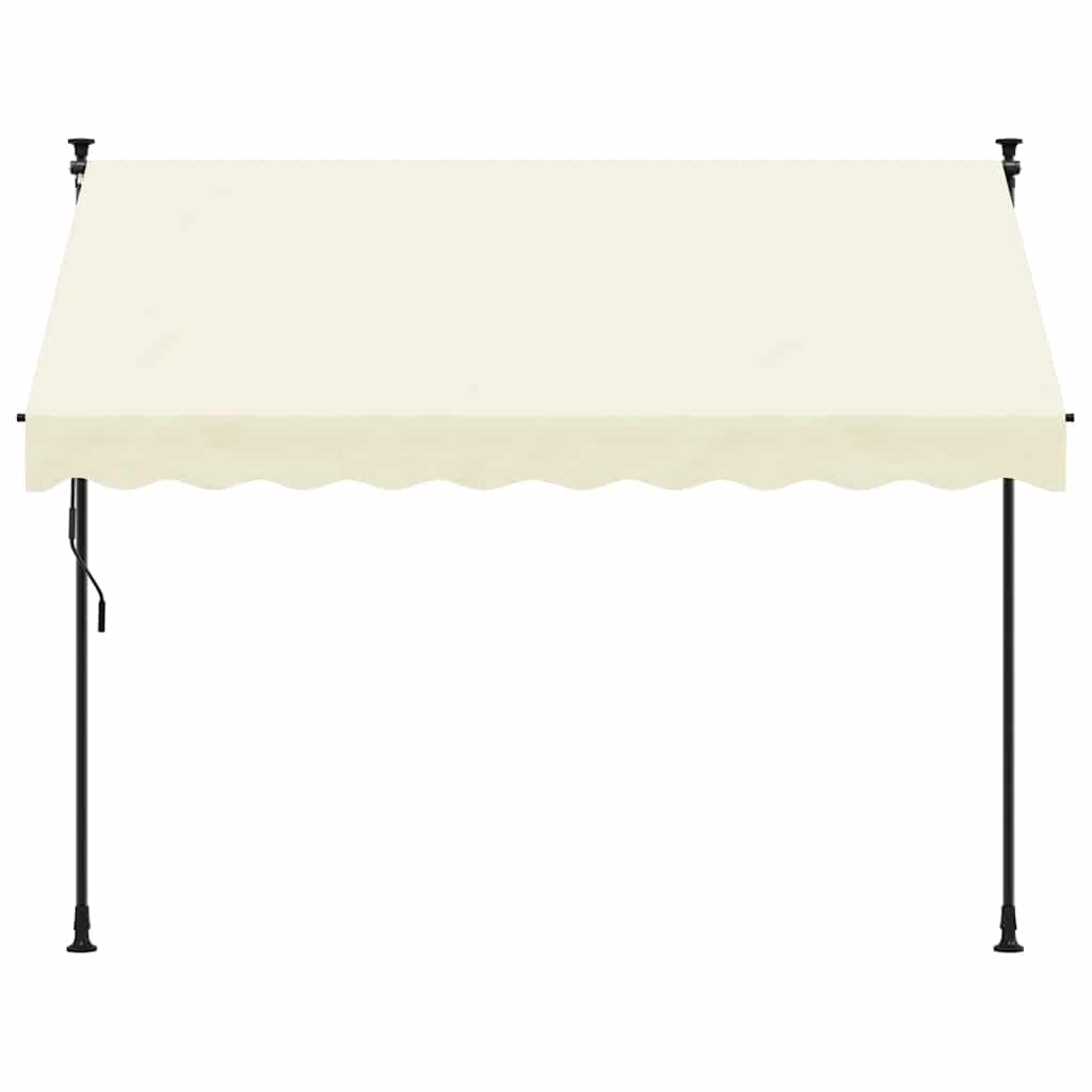 Uttrekkbar markise kremhvit 300x150 cm stoff og stål