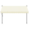 Uttrekkbar markise kremhvit 300x150 cm stoff og stål