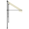 Uttrekkbar markise kremhvit 300x150 cm stoff og stål