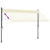 Uttrekkbar markise kremhvit 300x150 cm stoff og stål