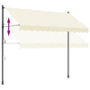 Uttrekkbar markise kremhvit 300x150 cm stoff og stål