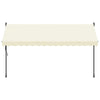 Uttrekkbar markise kremhvit 350x150 cm stoff og stål