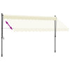 Uttrekkbar markise kremhvit 350x150 cm stoff og stål